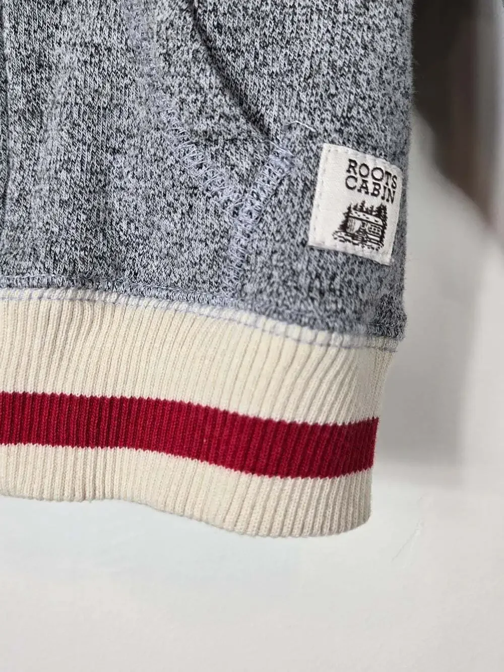 Roots Cabin Baby 3-6M Gray Full Zip Hoodie Canada Varsity Sweatshirt
